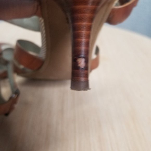 TOMMY HILFIGER WOMEN'S BROWN AUDITON OPEN-TOE SANDAL HEEL - Picture 6 of 8